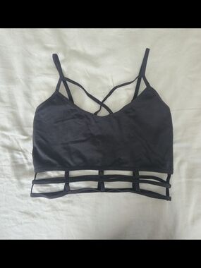 AKIRA Chicago Red Label Black Cage Bottom Bralette
